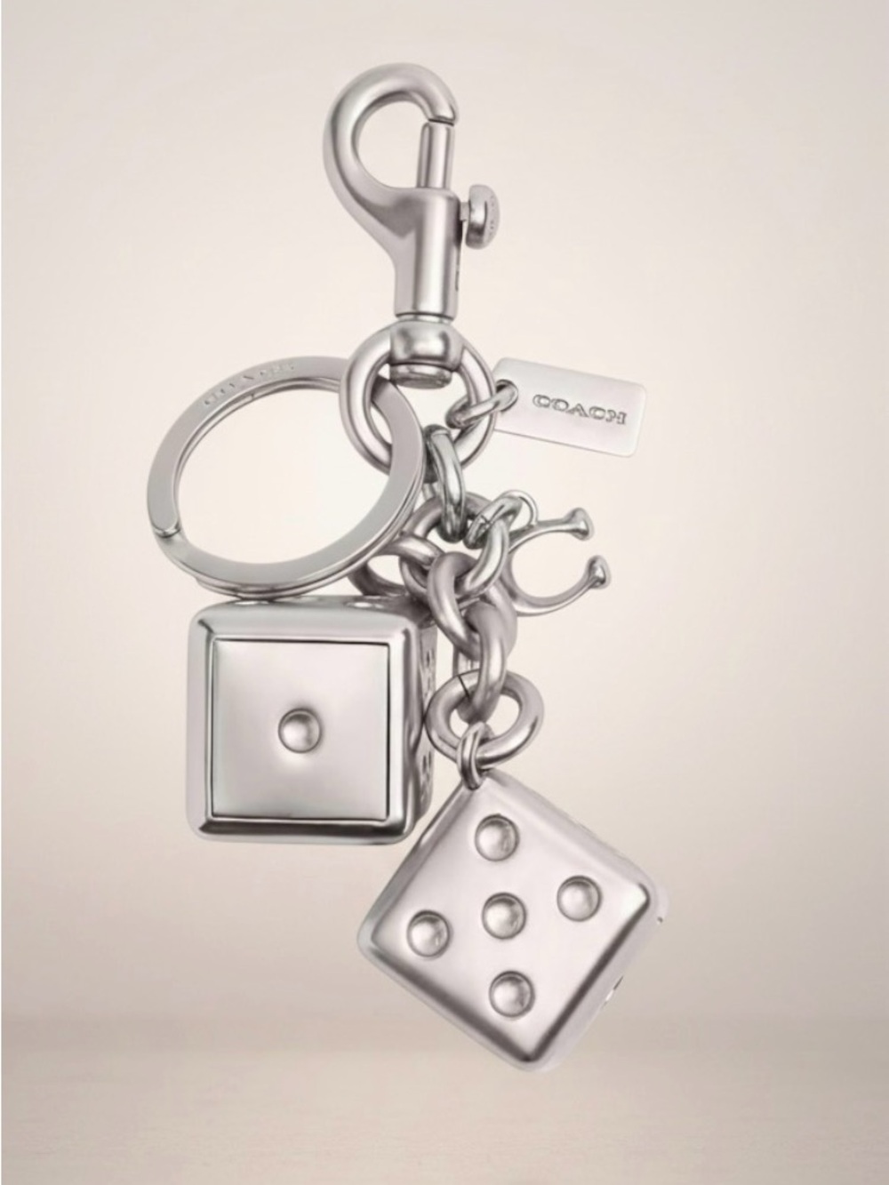 Coach Metal Dice Keychain Bag Charm NWT - Picture 1 of 2